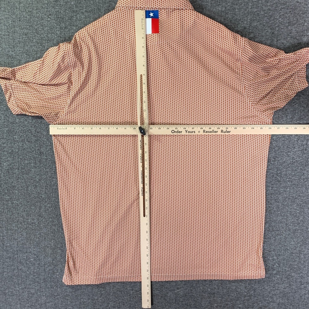 Rhoback Polo Men 2XL Orange Texas Print Golf Performance Preppy Modern - Picture 7 of 10